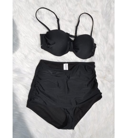 Womens Bikini Set Retro Vintage Push up Halter High Waisted Swimsuit - Picture 1 of 3